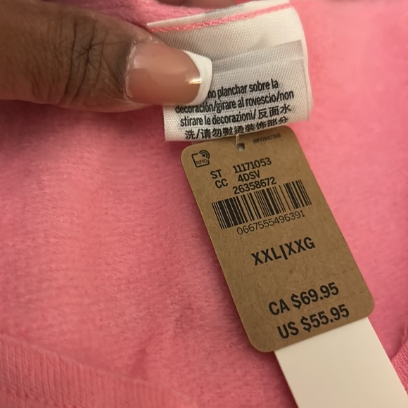 Pink Activewear set. Sweatshirt & leggings.Sweatshirt is off shoulders - Picture 2 of 3